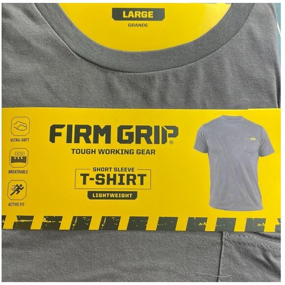2 Firm Grip NWT Large Tough Working Gear SS T Shirts Lightweight Ultra Soft Flex - Picture 9 of 13
